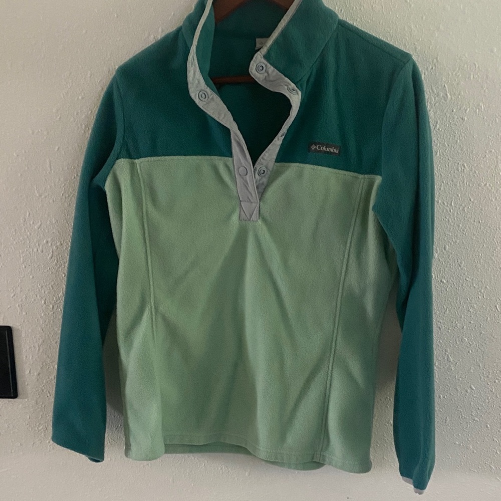 Columbia Two-Tone Green Fleece Pullover